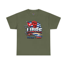 Cargar imagen en el visor de la galería, Libre Patria y Vida T-Shirt — Cuban Freedom Flag Tee
