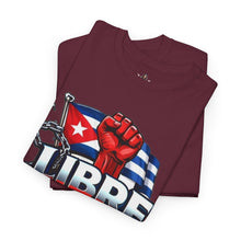 Cargar imagen en el visor de la galería, Libre Patria y Vida T-Shirt — Cuban Freedom Flag Tee