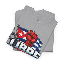 Cargar imagen en el visor de la galería, Libre Patria y Vida T-Shirt — Cuban Freedom Flag Tee
