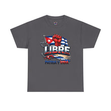 Cargar imagen en el visor de la galería, Libre Patria y Vida T-Shirt — Cuban Freedom Flag Tee
