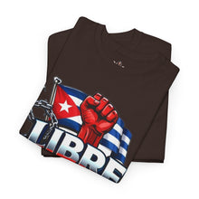 Cargar imagen en el visor de la galería, Libre Patria y Vida T-Shirt — Cuban Freedom Flag Tee
