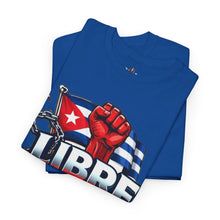 Cargar imagen en el visor de la galería, Libre Patria y Vida T-Shirt — Cuban Freedom Flag Tee
