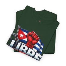 Cargar imagen en el visor de la galería, Libre Patria y Vida T-Shirt — Cuban Freedom Flag Tee
