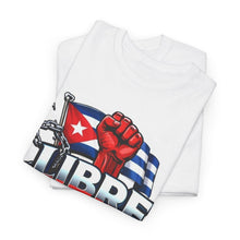 Cargar imagen en el visor de la galería, Libre Patria y Vida T-Shirt — Cuban Freedom Flag Tee
