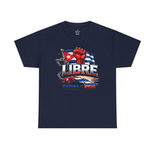 Cargar imagen en el visor de la galería, Libre Patria y Vida T-Shirt — Cuban Freedom Flag Tee
