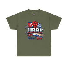 Cargar imagen en el visor de la galería, Libre Patria y Vida T-Shirt — Cuban Freedom Flag Tee
