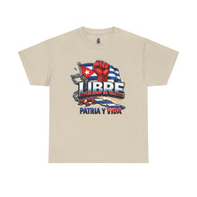 Cargar imagen en el visor de la galería, Libre Patria y Vida T-Shirt — Cuban Freedom Flag Tee
